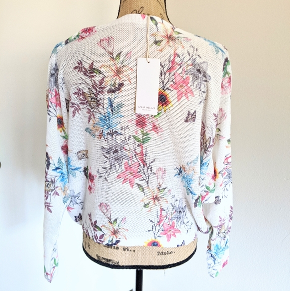 NWT Lightweight Italian Floral Tape Yarn Sweater - Picture 4 of 8